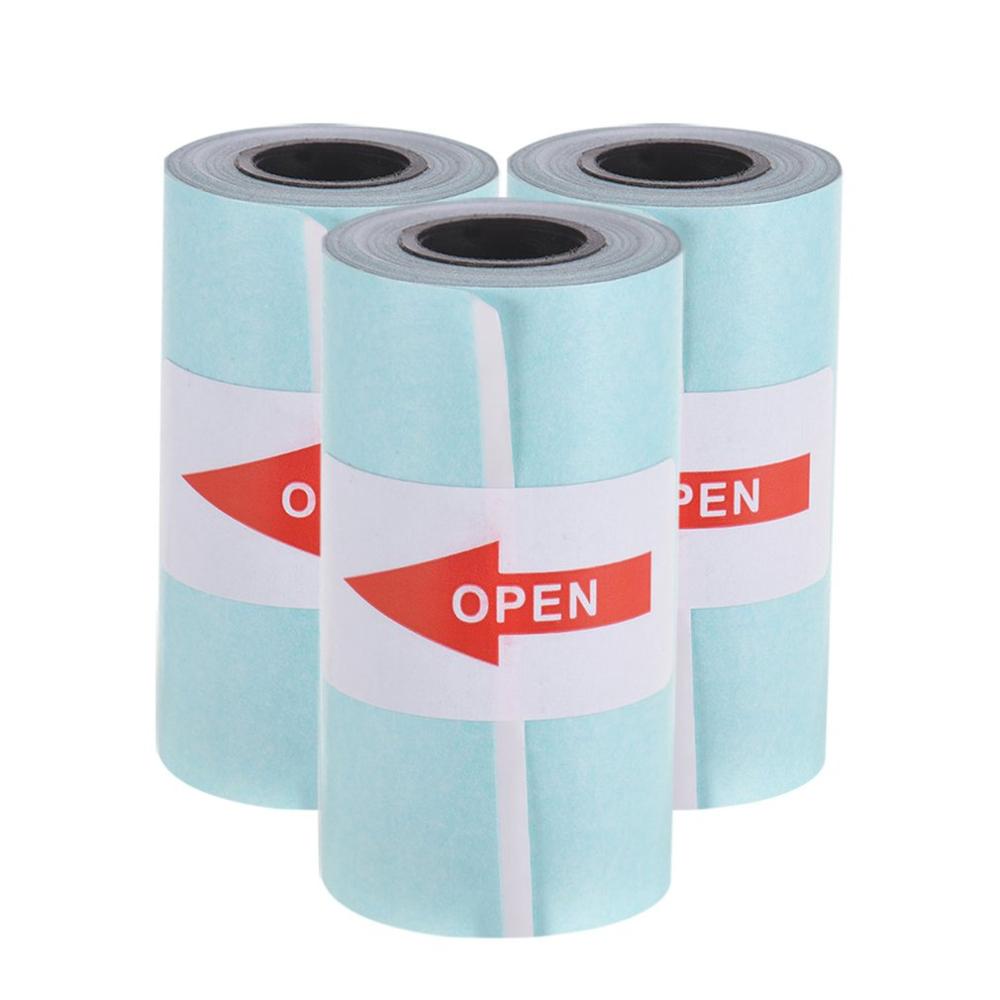 Rouleau de papier autocollant auto-adhésif pour imprimante thermique de poche, impression directe, 3 pièces