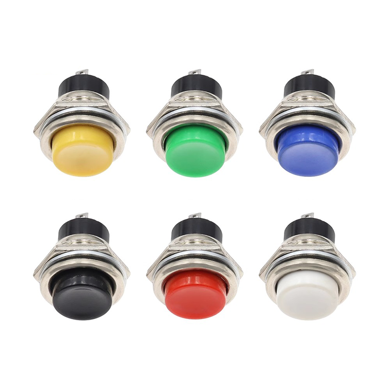 5/20PCS 16MM Power Switch Round Switch DS-212 Small Self-Reset Momentary Push Button Start Compound Button Switch