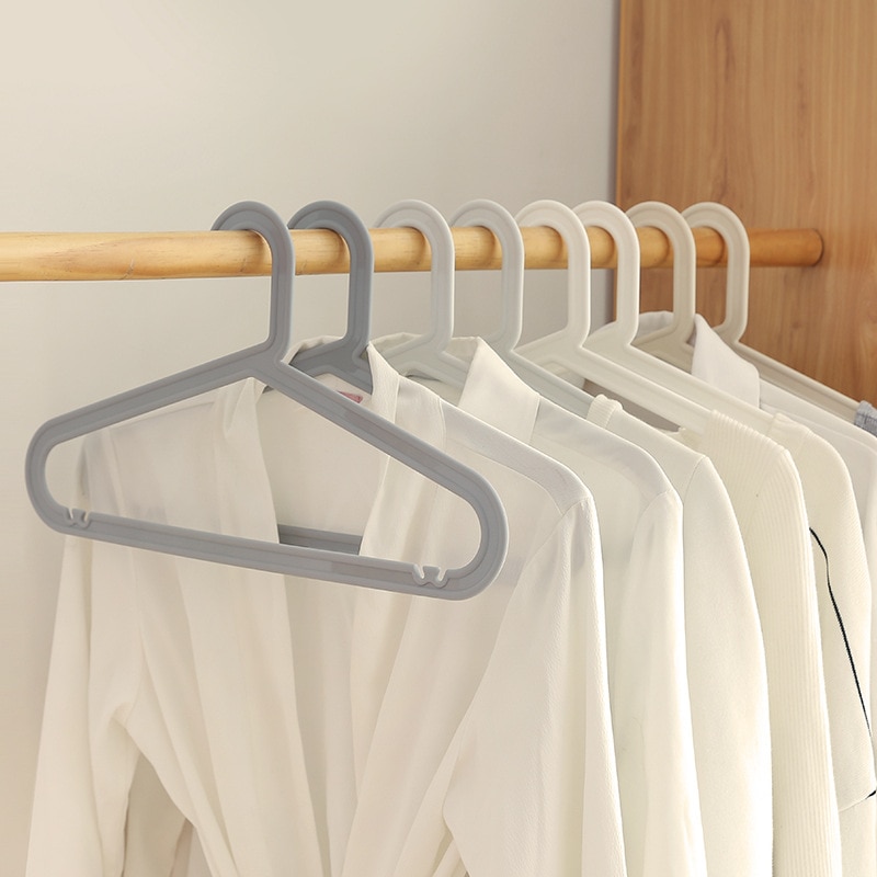 Cintre en plastique blanc pour adulte, 10 pièces, sans rayures, Support multifonctionnel antidérapant pour vêtements suspendus