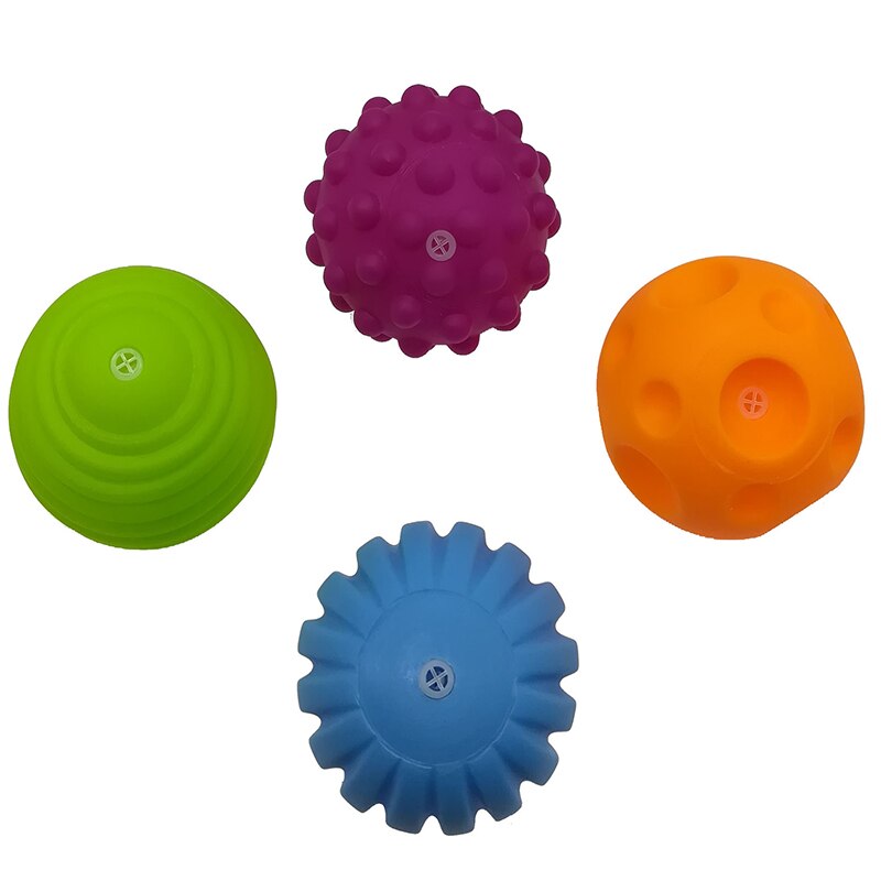 6 Stuks Baby Rubberen Bal Zachte Geweven Bal Speelgoed Capsule Bal Set Ontwikkelen Baby Tactiele Zintuigen Stress Training Massage Touch bal 48: 4 pcs color tj019