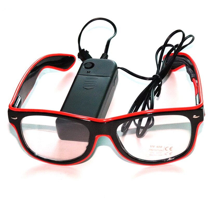 LED Glasses Flash Luminous Blind Eyewear Sound Control Cold Light Eye Blinking Glowing Glasses Carnival Dance Bar Party Xmas Toy: Voice control 06