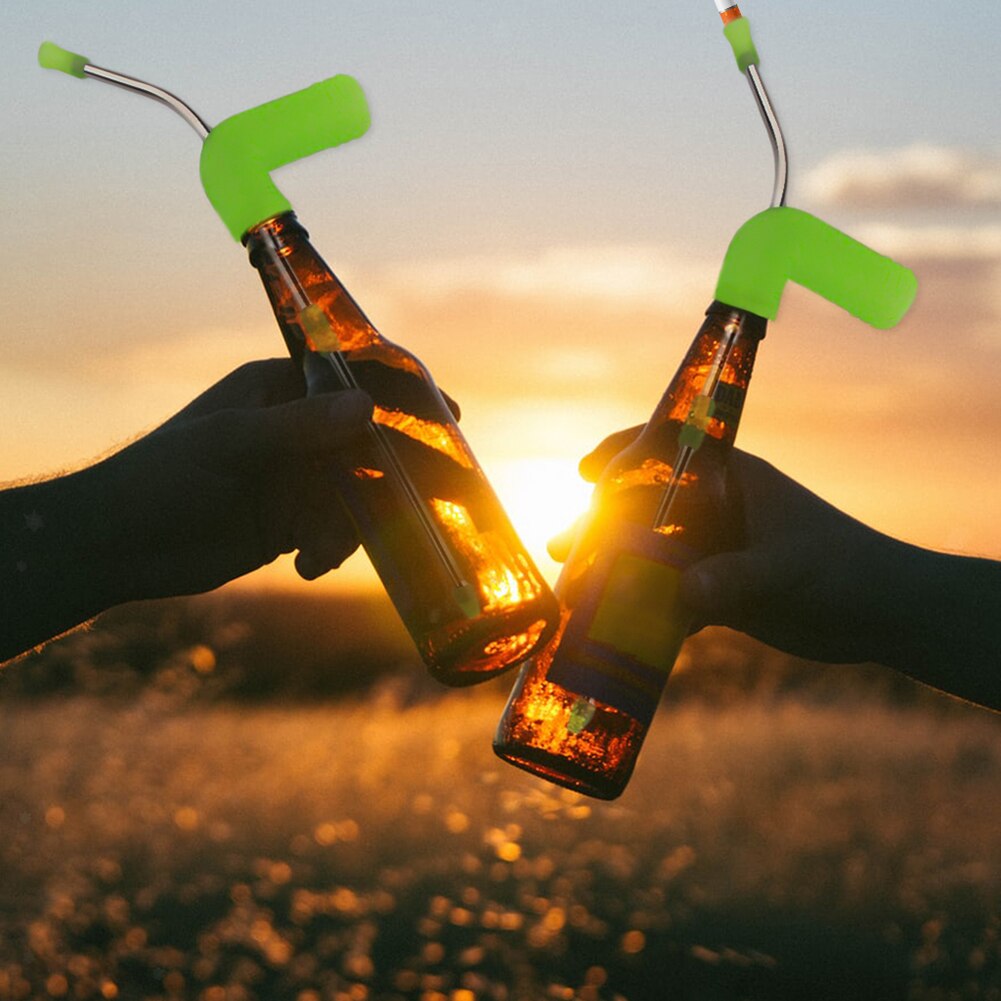Beer Snorkel Siliconen Trechter Drinken Stro Dubbele Bier Snorkel Voor Entertainment Keuken Party Bar Brouwen Tool