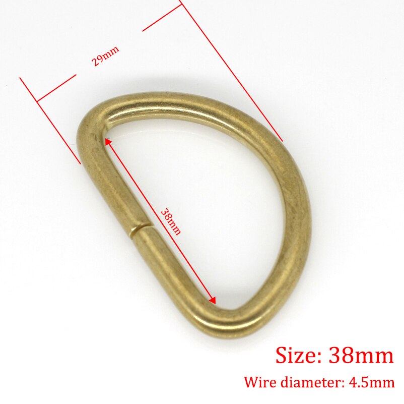 2 Stck Solide Durcheinander D Ringe Schnallen für Tasche Gurt Gürtel Geldbörse Gurtband Hund Kragen 10-38mm Innen breite Leder Handwerk DIY Zubehör: innere Breite 38mm