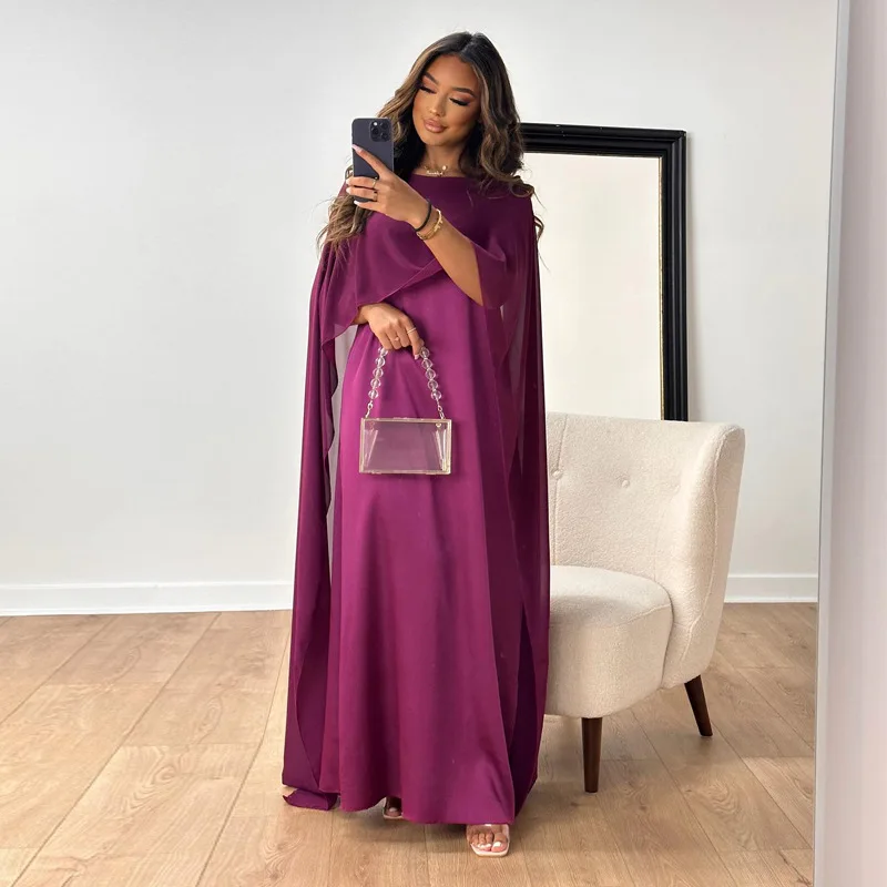 Ramadan Muslim Women Maxi Dress Cloak Abaya Dubai Kaftan Eid Djellaba Kebaya Islam Clothing Cape Party Gown Caftan Marocain Robe