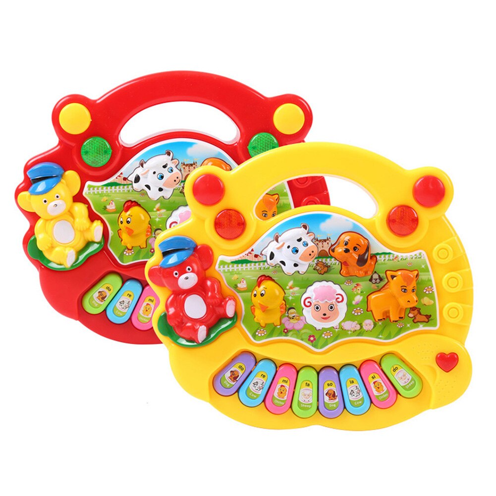 Elektrische Toetsenbord Speelgoed Knipperende Instrument Baby Animal Farm Musical Knippert Speelgoed Grappige Kleurrijke Light-Emitting Kinderen Speelgoed