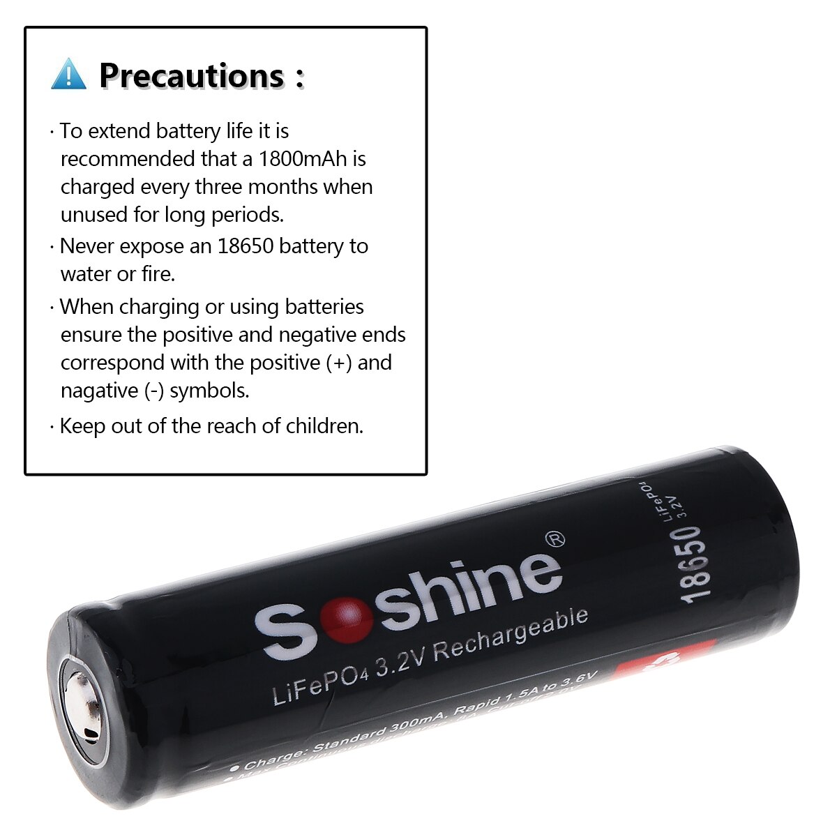 4 Stks/partij Soshine 18650 3.2V 1800 Mah LiFePO4 ... – Grandado