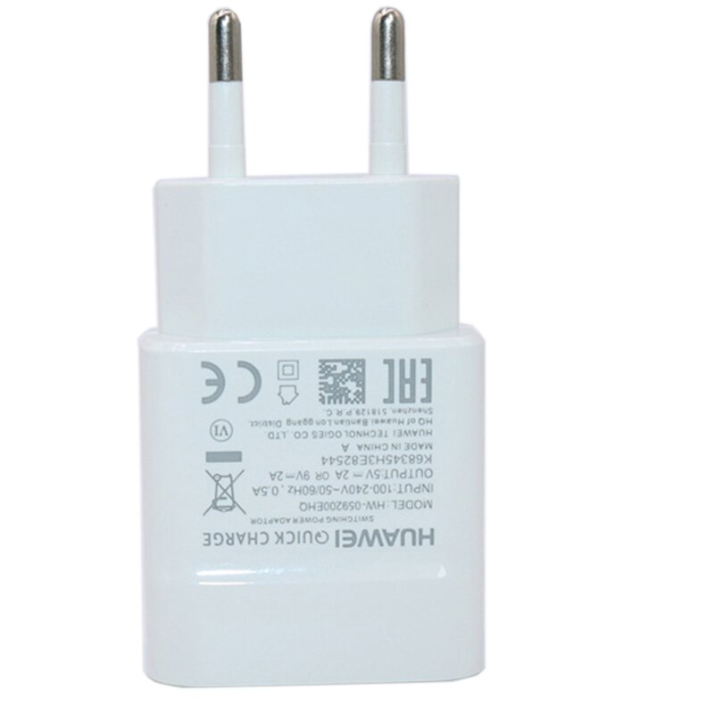 HUAWEI – chargeur Original 9v 2a EU micro adaptateur usb type-c pour Huawei Honor 9 nova 2 3 3e 4 5e p20 lite P9 P10 p20 lite P9 P10: only EU charger