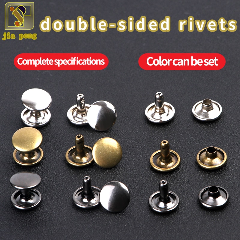100 stk 5mm rund dobbel hette nagle av metall stud kollisjon spiker metall pigg stein leathercraft skoveske belte plagg armbånd