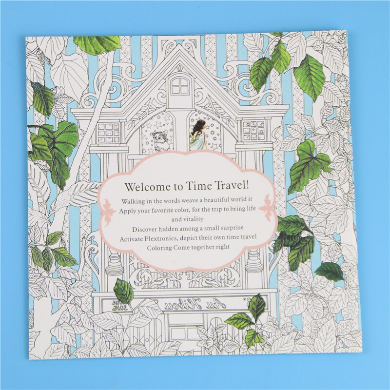 1 Pcs 24 Pages Delicate Time Travel Coloring Book for Kids Adult Relieve Stress Kill Time Graffiti Painting Drawing Art Book