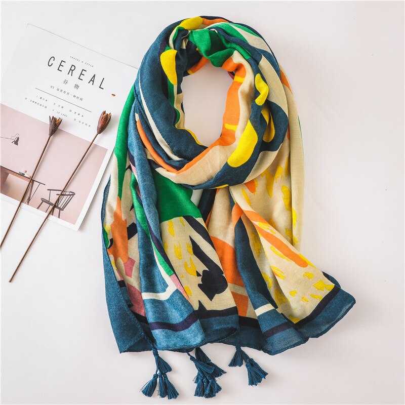 luxus Frühling und Sommer Baumwolle Leinen schal frauen farbe Strand handtuch Gedruckt silk schals Neue Stil Sonnencreme Schal