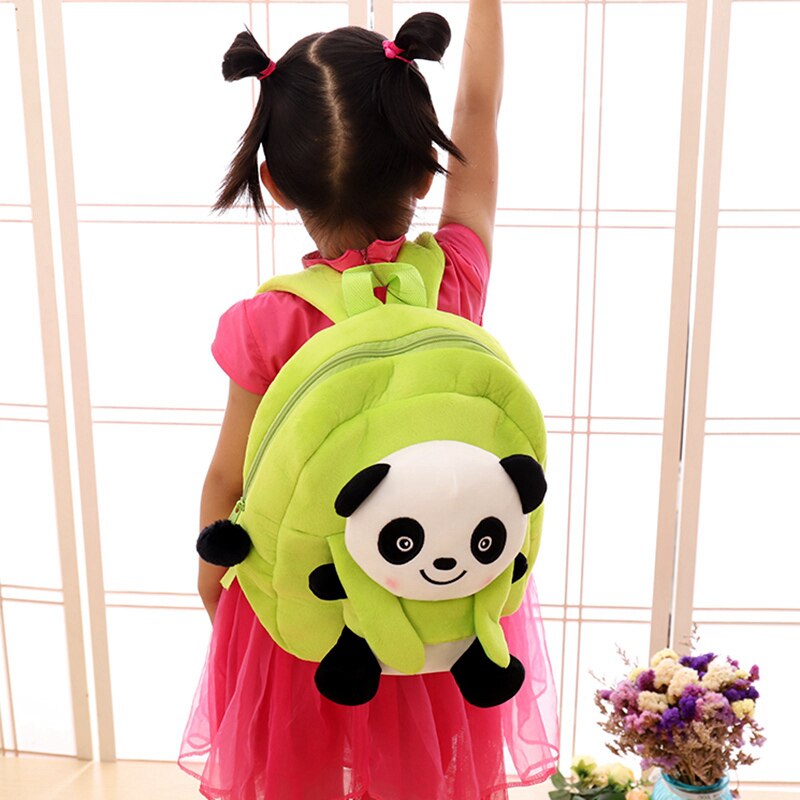 Söta tecknade barn plysch panda ryggsäck leksak mini skolväska barn dagis pojke flicka baby studentväskor söt mochila