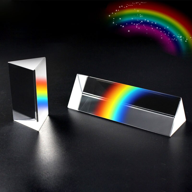 30*30*30*30mm Triangular Prism Rainbow Prisma Crystal Photographic Physics Light Experiment Color Children's Light Experiment