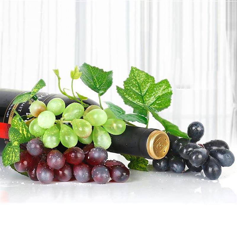 4 Bunches Artificial Grape Realistic 24-Grain Artificial Fruit Photography Prop