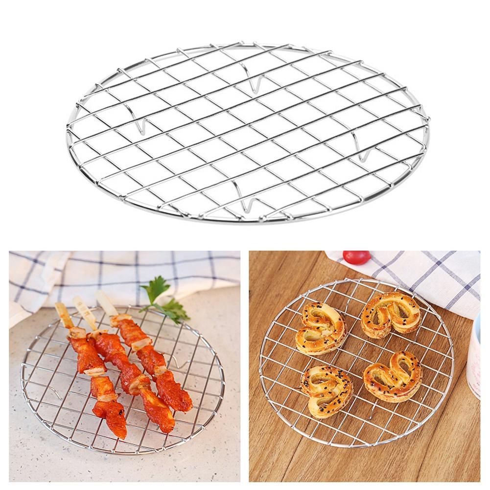 Stainless Steel Round Oil Draining Cooling Steaming Grids Grilling Rack barbecue BBQ meshes Cooling Rack baking Camping Tool