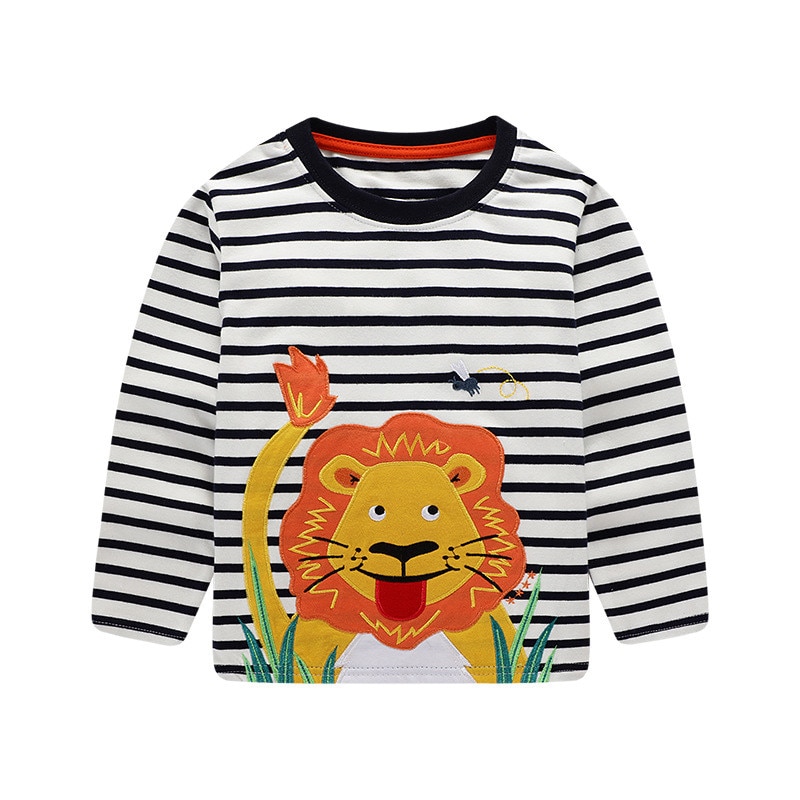 T-Shirt manches longues garçon | Vêtements style dinosaure, en coton, pour enfants