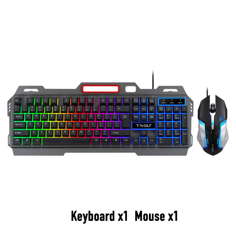 Gaming Toetsenbord En Muis Pc Rgb Backlit Toetsenbord Rubber Keycaps Bedraad Toetsenbord Muis Gamer Gaming Muis: Default Title