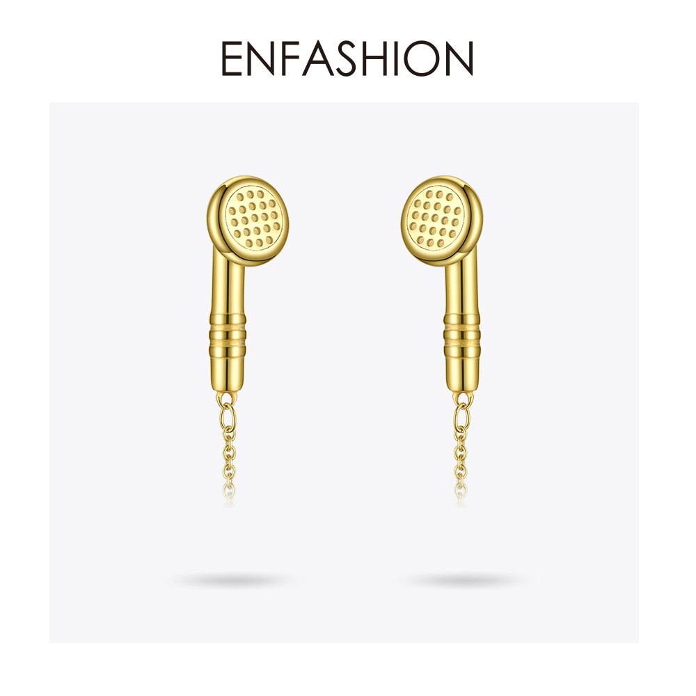 ENFASHION Metallo Auricolari Catena Della Collana Del girocollo Delle Donne di colore Oro in Acciaio Inox Auricolare Collane Femme Gioelleria Raffinata E Alla Moda P193048