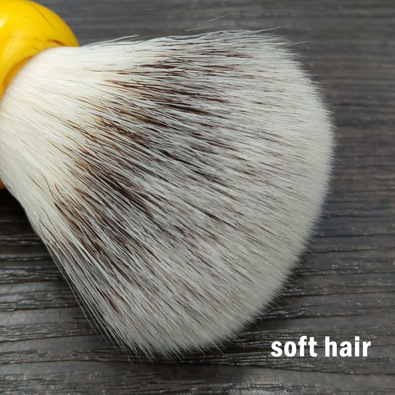 Dscosmetic-brocha de afeitar para hombre, pelo sintético de 26mm suave, mango de resina ámbar, herramienta de afeitado tradicional en húmedo