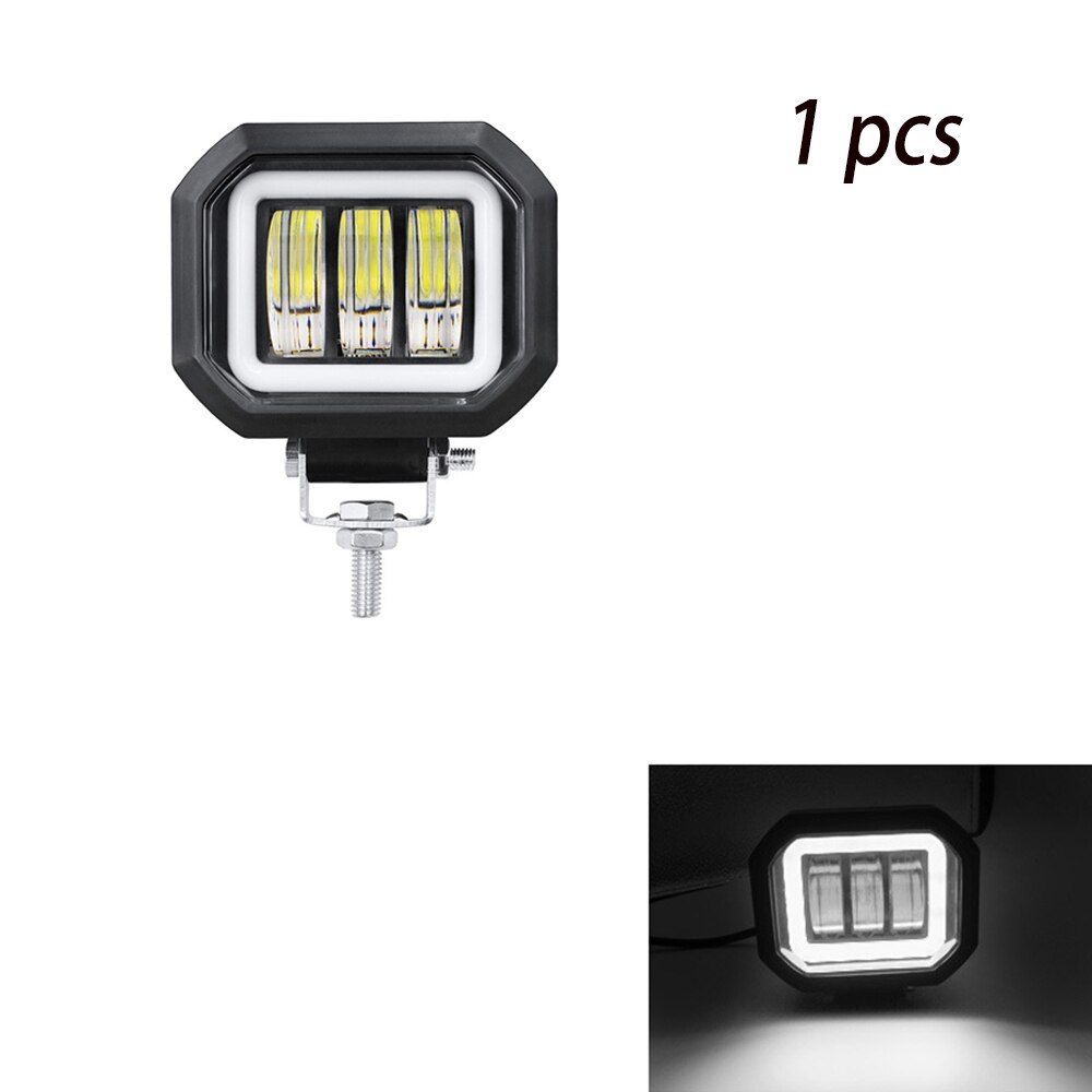 6D Lens 5 Inch Round Square Led Work Light For Car 4x4 Offroad Truck Boat UAZ ATV 12V 24V Led Angel Eyes Driving Lights。: 1x Square white