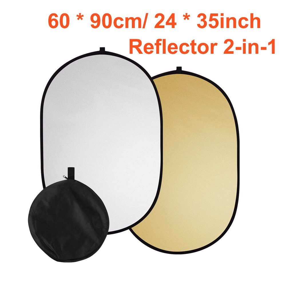 60 * 90cm/ 24 * 35inch Collapsible Light Reflector 7 in 1 Multi Disc Photography Studio Photo Oval Portable Photo Disc with Bag: style 3