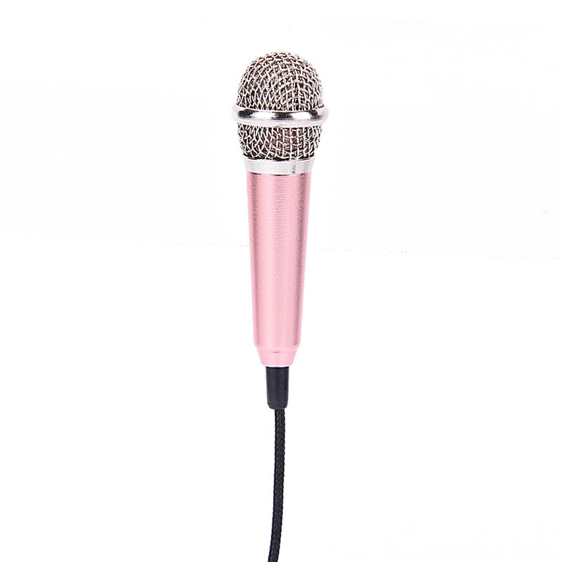 3.5mm Stereo Studio Mic KTV Karaoke Mini Microphone For Cell Phone Laptop PC Desktop 5.5cm*1.8cm Small Size Mic