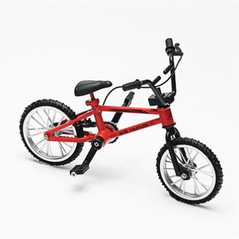 Blå simulering legering finger bmx cykel barn pedagogisk mini storlek greppbräda cykel leksaker med bromsrep: Röd