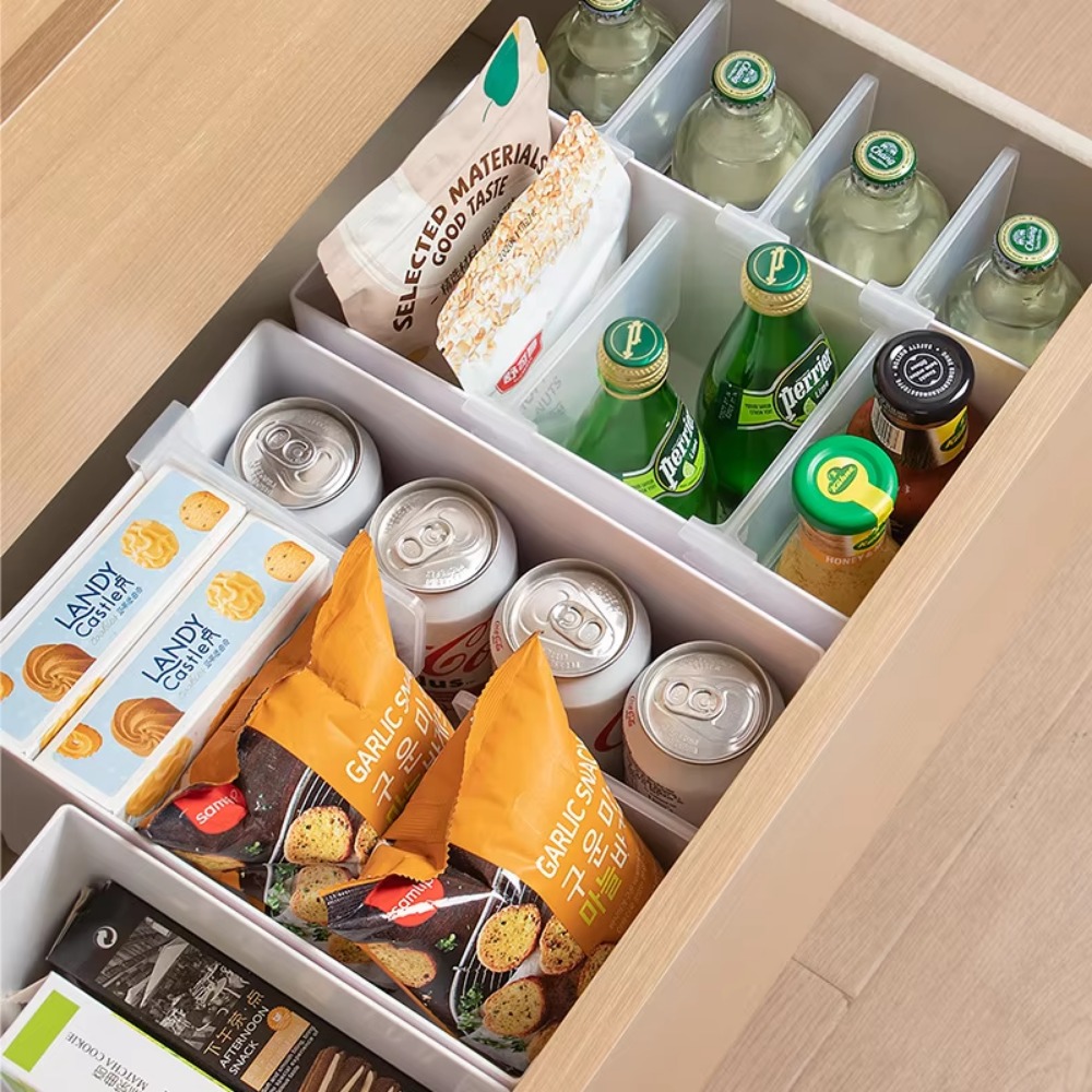 Rechtwinklige Aufbewahrungsbox, Küchenschrank, multifunktionale Schublade, Organizer-Kasten, erweiterbarer Aufbewahrungskorb, Schreibtisch-machen-hoch-Organizer