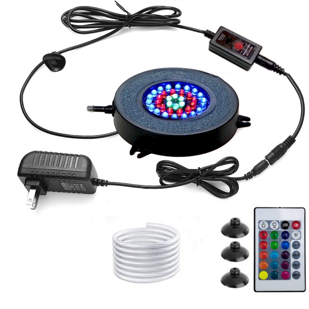 Ip68 Waterdicht Rgb Led Onderwater Licht 36Leds Dc 12V Aquascaping Zuurstofrijke Bellenlamp 21K 24K 40K Afstandsbediening: GRIJS / uk plug