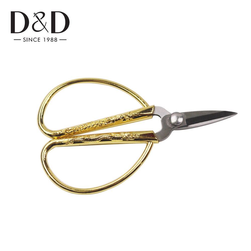 1Pc Europäischen Vintage Gold Nähen Schere Drachen Muster Stickerei für Hand Stoff Cutter Schneider Schere Nähen Werkzeuge
