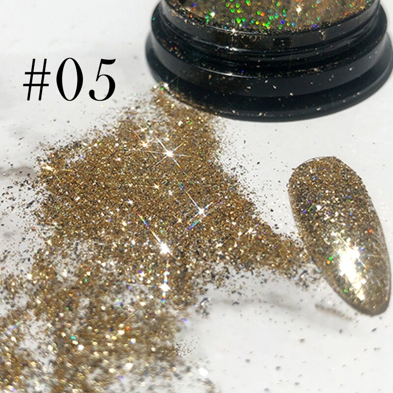 Clorful Opal Jelly lentejuelas brillo de uñas copos oro plata Holographics polvo brillante polvo arte uñas decoración DIY manicura: 13