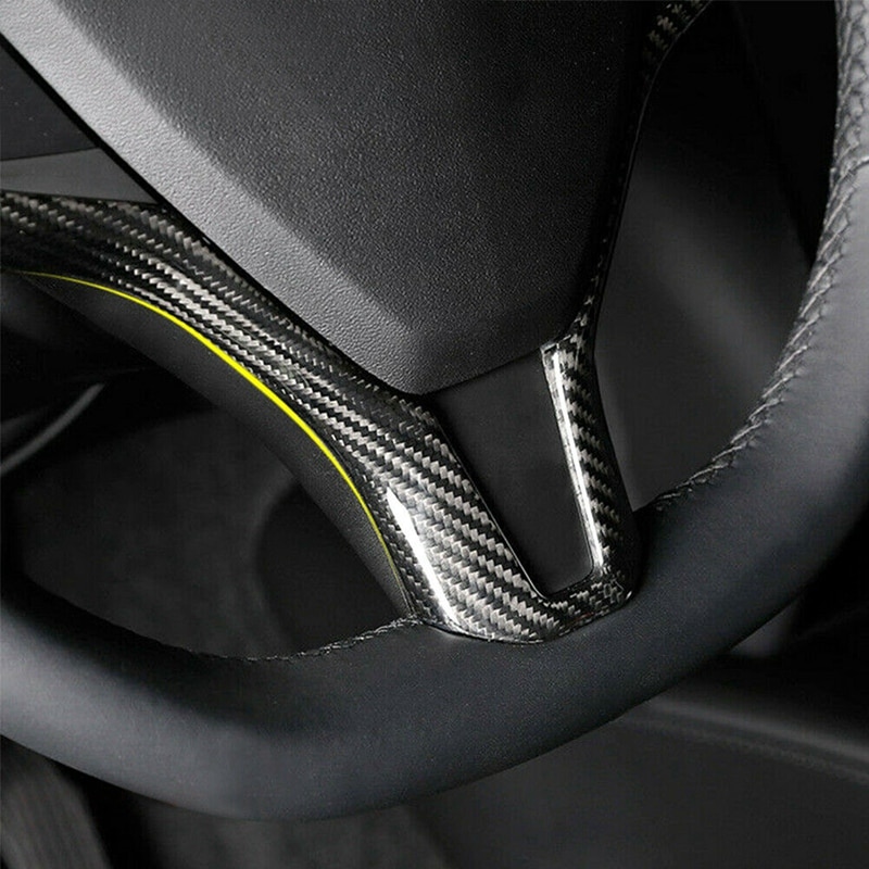 Carbon Fiber Car Inner Steering Wheel Frame Trim Steering Wheel Modified Decorative Accessories for Tesla Model S Model X -