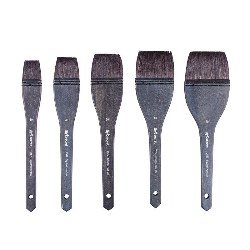 ArtSecret-dibujo de acuarela 2570 de alto grado, pincel negro grande, mezcla de pelo de ardilla, mango de madera, pinturas acrílicas, suministros de arte