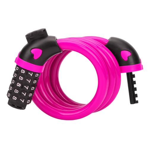 Bike Lock 5 Digit Code Combination Bicycle Security Lock 1200 mm x 12 mm Steel Cable Spiral Bike Cycling Bicycle Lock: rose