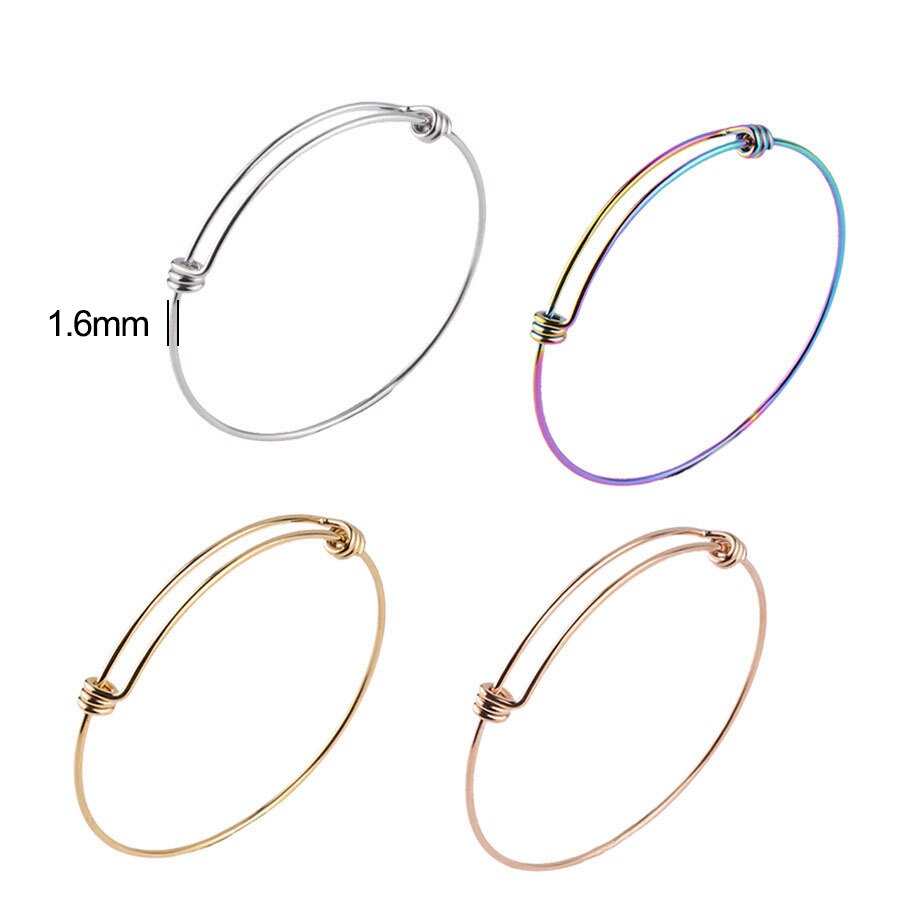 100% Stainless Steel Expandable Bangles &amp; Bracelets For Women Adjustable Cuff Bangle 10pcs/lot