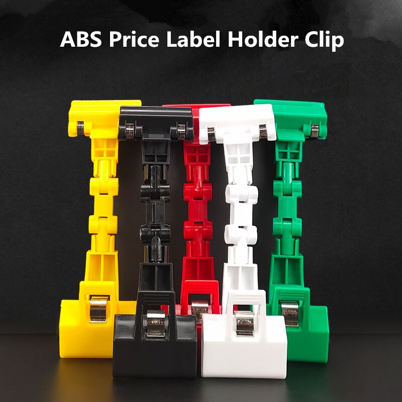 5pcs Double Head Adjustable Plastic Rotatable Sign Clips Merchandise Display POP Clip Label Tag Holder Stand