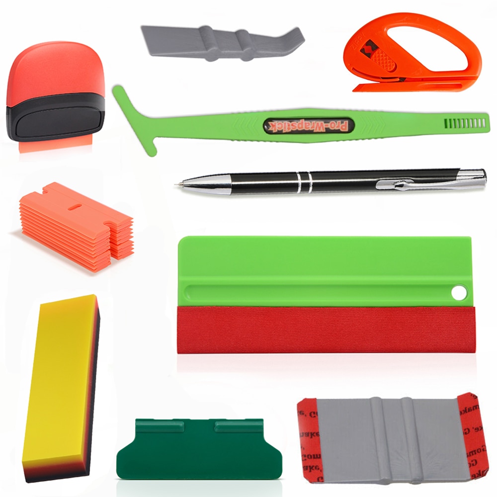 Foshio Carbon Sticker Auto Gereedschap Vinyl Wrap Film Wikkelen Tool Kit Auto Window Tint Magneet Stok Zuigmond Auto Accessoires
