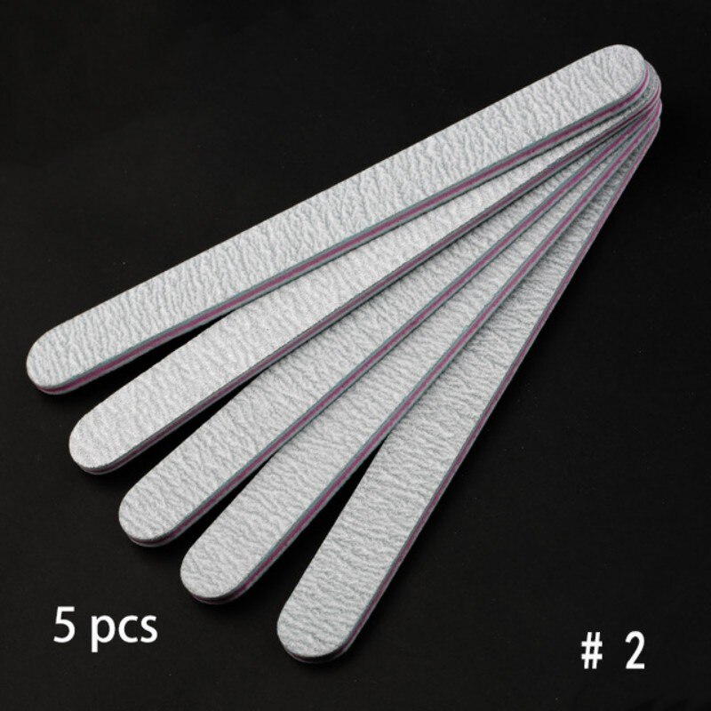 5 limas multiforma lima de uñas Lima bloque de tope de lijado de doble cara, lima de uñas gris para herramientas de manicura de pulido de gel UV: 02