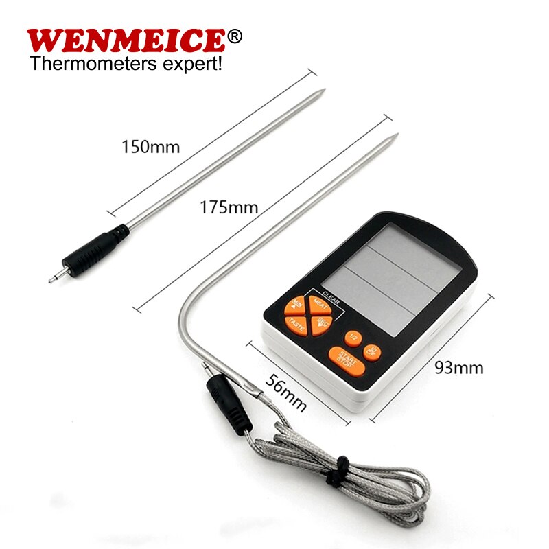 Electronic Digital LCD Food Thermometer Probe BBQ Meat Water Oil Cooking Temperature Alarm Cooking Timer Kitchen Cooking Tester