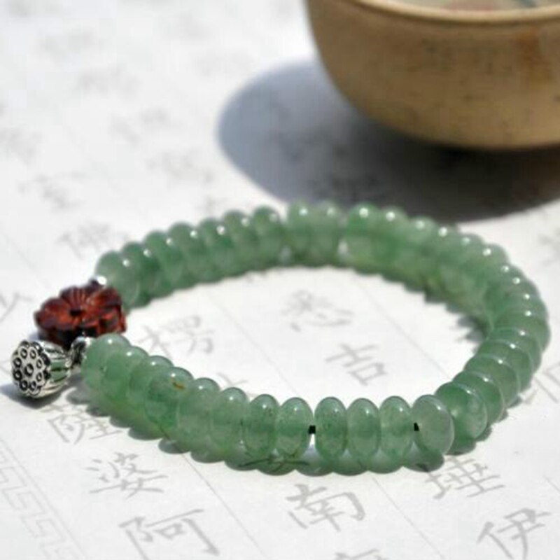 Jade armbånd sikkerhedsknap kollokation lotus rod vedhæng enkel halskæde damer kinesisk stil rosenkrans tilbehør