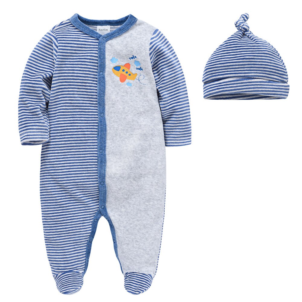 Baby Kleding Met Kap Tweedelige Editie Baby Klim Kleding Lange Mouw Streep Jumpsuit Footies Kinderkleding jongens: 9m