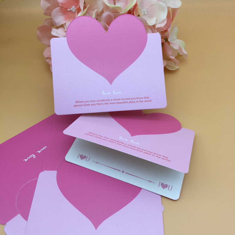 Cartões de visita de coração 5 peças, amor de papel de envelope para diy, cartões de visita, presentes, papelaria