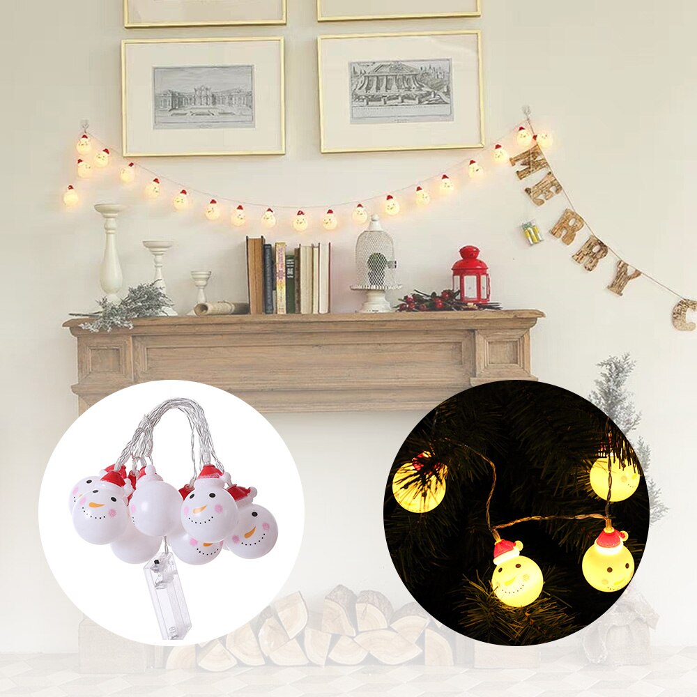 Snögubbar julårs krans 3m 20 led ljusslingor utomhus vattentät belysning för fest deco gatufestong