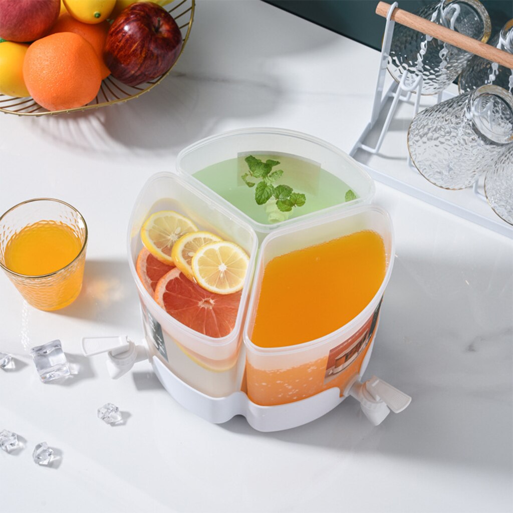 360 Turntable Refrigerator Lemonade Jug Mix Drinks Beverage Dispenser for Cold Juice Beverage Jar Pitcher Water Jug BPA free