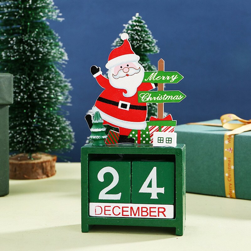 Adventtikalenterit joulukoristeet santa claus puinen ornamentti rekvisiitta koriste kalenteri riipus