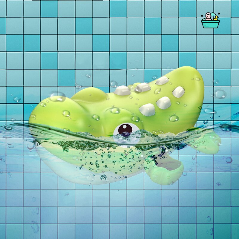 Summer Baby Bath Toys For Kids Boys And Girls Cute Animal Bear Shark Crocodile Clockwork Swimming Water Toys For Bathroom Beach