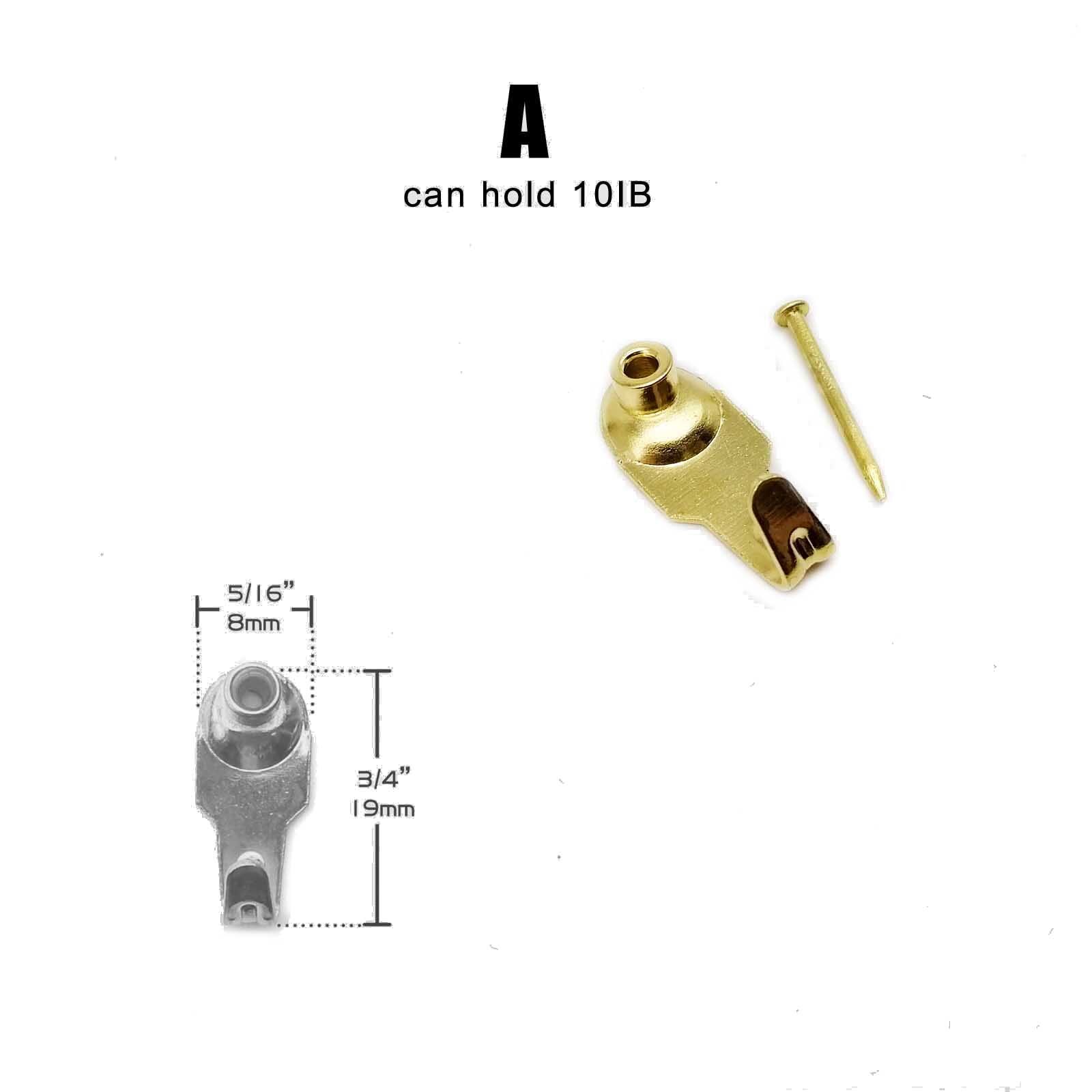 5Pcs 10 20 30 50 100IB Hoge Sterkte Stalen Metalen Foto Foto Olieverf Frame Spiegel Klok Haak Hanger hard Hout Effen Muur: messing