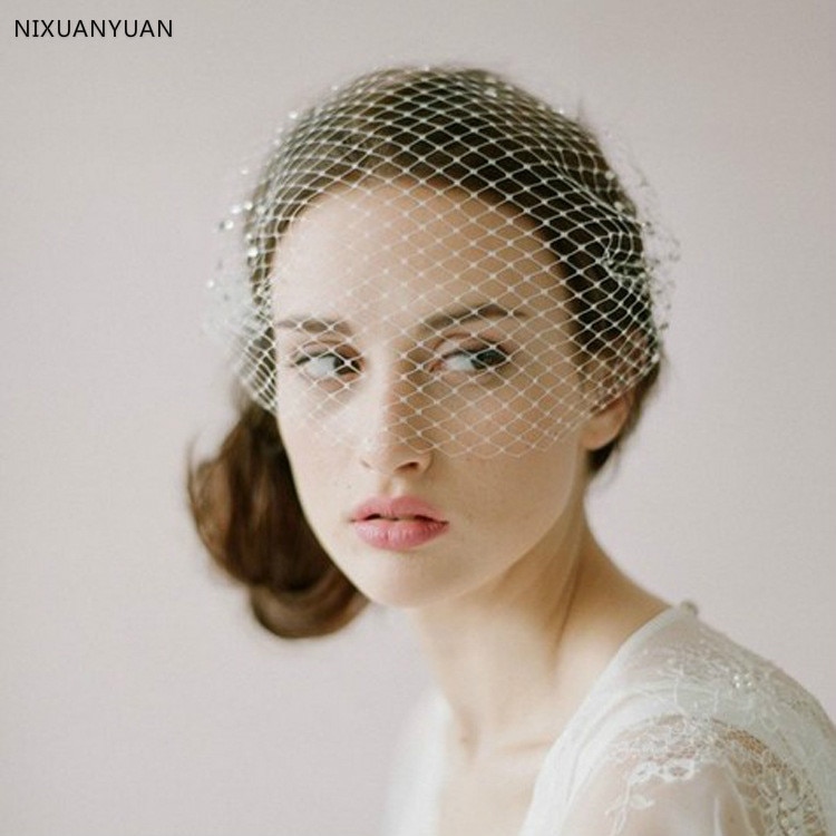 Sombrero de novia Vintage, Accesorios nupciales para el cabello de boda, flor, tul, velo de rejilla, diadema, velo de la cabeza,