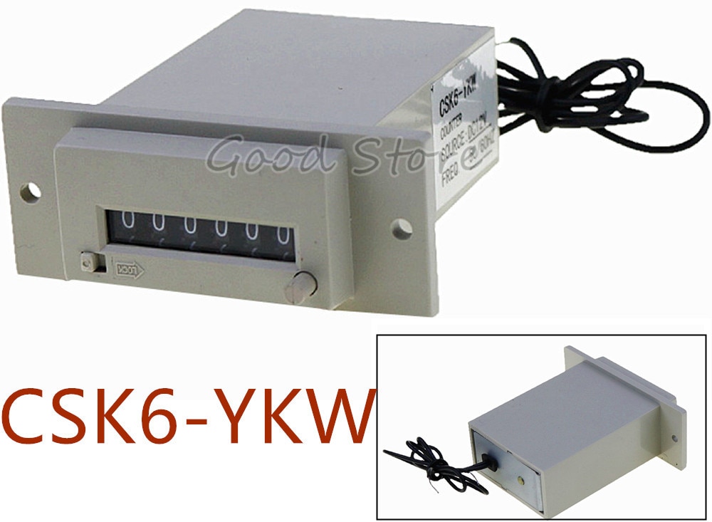 1 stk csk 6- ykw 6 -  bit panel  ac110v 220v dc 12v 24v 36v elektromagnetisk teller puls teller slagpresse pakking teller