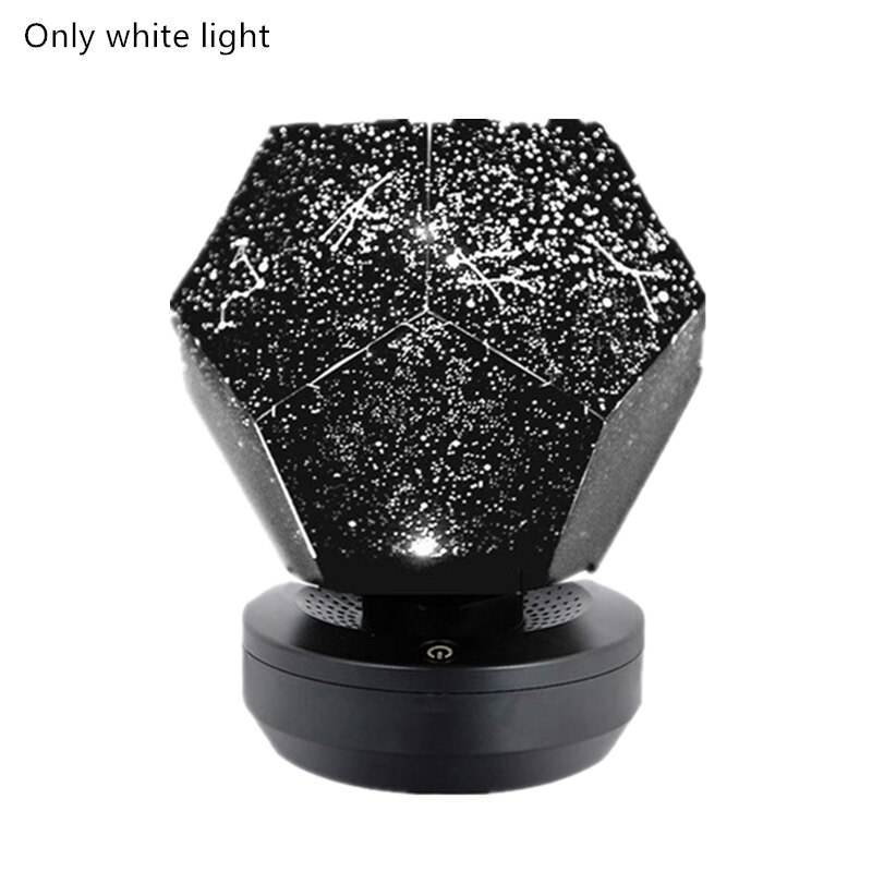 Galaxy Projector Lamp Thuis Planetarium Led Sterrenhemel Verlichting Tafel Decoratie Slaapkamer Batterij Aangedreven Constellatie Diy Usb: white