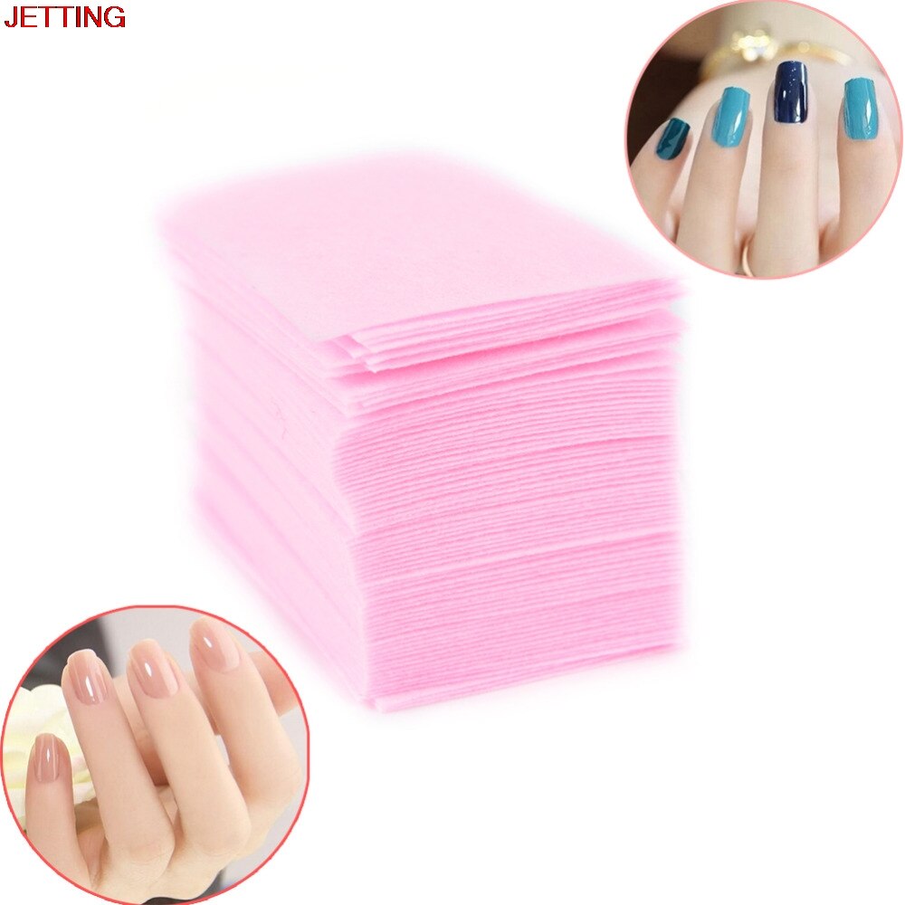 100 Stuks Niet-pluizende Roze Kleur Doekjes Alle Voor Manicure Nagellak Remover Pads Papier Nail Cutton Pads Manicure pedicure Gel Tool